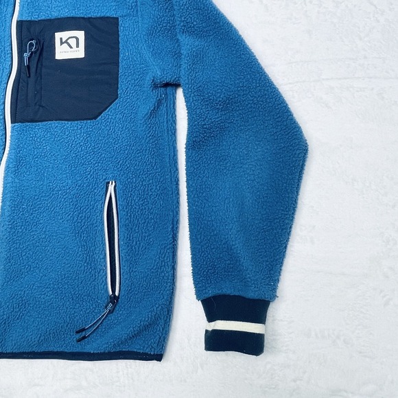 Kari Traa Sweater Women's S Blue Fleece Full Zip Side Pocket Zipper Collar - Picture 8 of 16